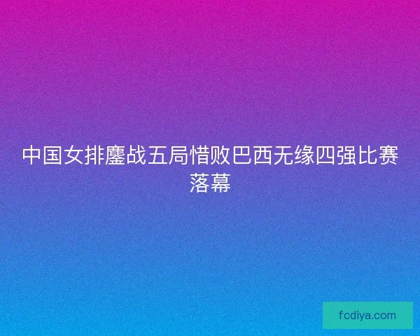 中国女排鏖战五局惜败巴西无缘四强比赛落幕